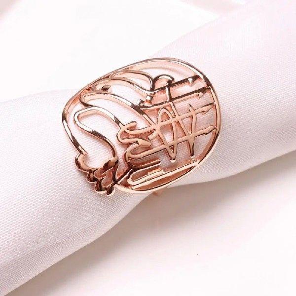 6Pcs Sturdy Serviette Ring Light Luxury Decorative Zinc