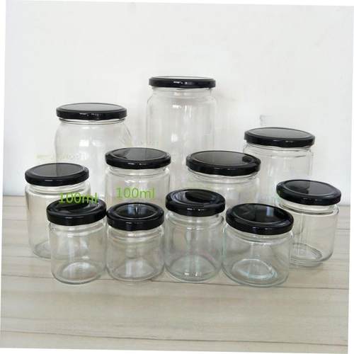 Circular glass jar pickles bottles jam jars of honey bottle