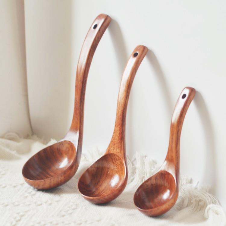 Wooden Soup Ladle - Large Ramen Serving Spoon