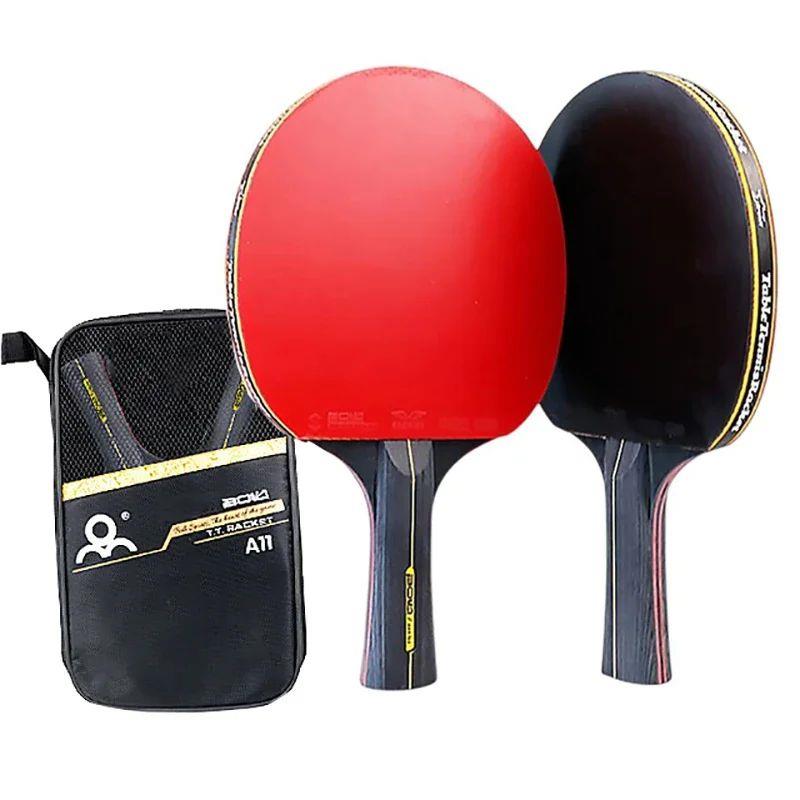 2PCS Professional 6 Star Ping Pong Racket Set Table Tennis R