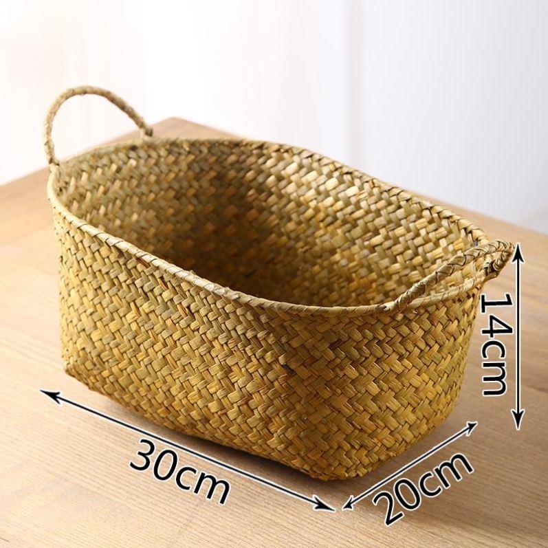 bamboo storage basket box desktop small rattan woven basket