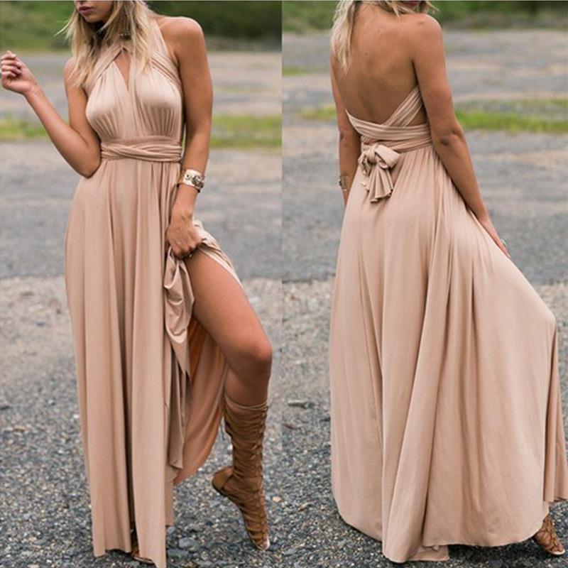 Women's Backless Sexy Bandage Dress Long Dress Dress