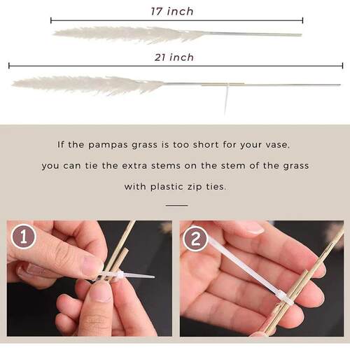 80PCS Natural Fully Pampas Grass Bouquet Boho Home Decor Phr