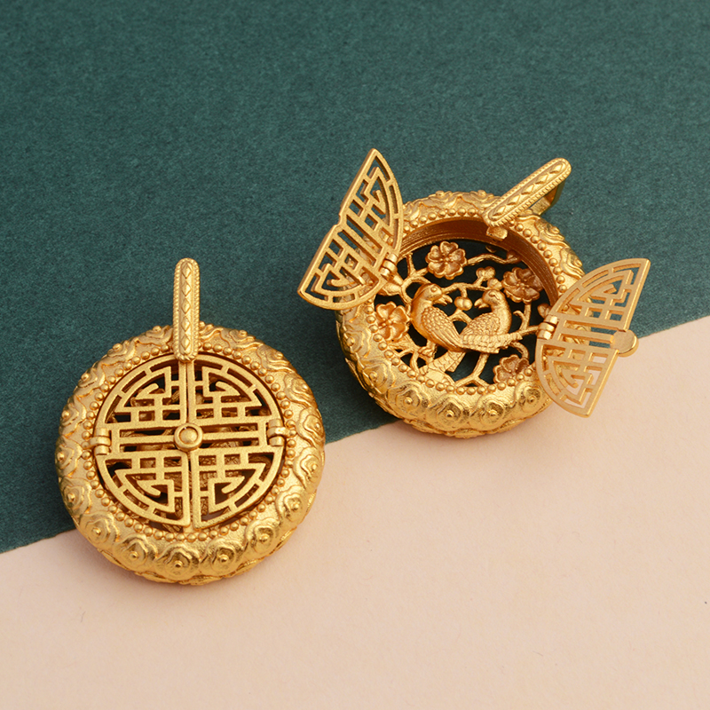 男女沙金开门见喜吊坠挂件饰品