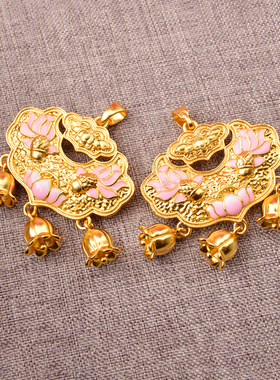 其他女黄铜锦鲤莲花沙金