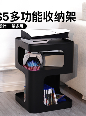 PS5pro主机落地收纳架Slim柜子老款展示卡带底座电视机柜NS2放置客厅推车黑色白色多功能switch2游戏周边配件
