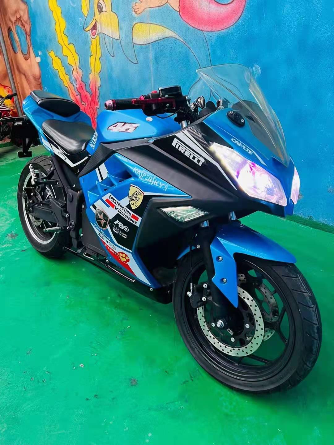 全新小忍者电摩电动趴赛s款电动公路赛72v电动车大功率代步整车