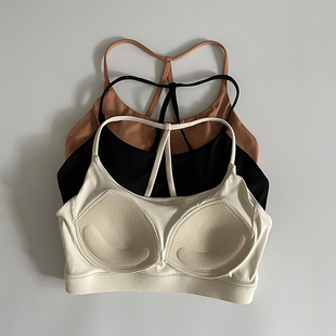 固定健身内衣聚拢运动细带无钢圈跑步背心一体杯瑜伽美背速干外穿