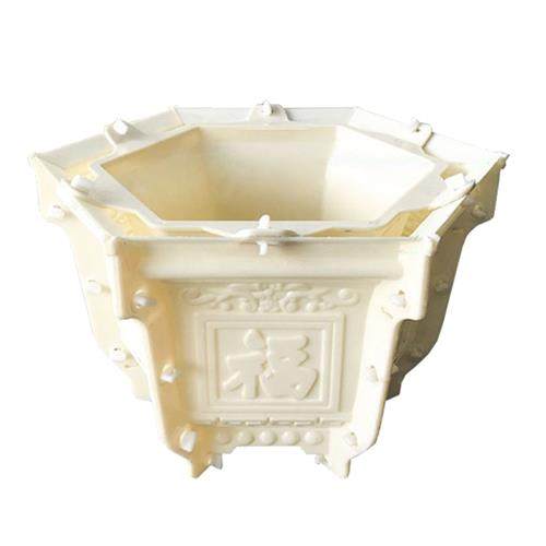 六角花盆模具水泥制品塑料模板盘景模型自制混泥土大号特大号模版