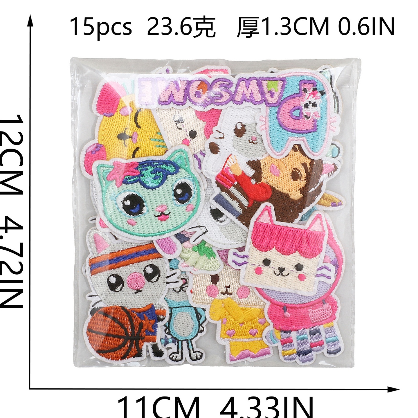 可爱刺绣布贴小猫咪补丁贴包包装饰喵咪动画人物刺绣章仔图片
