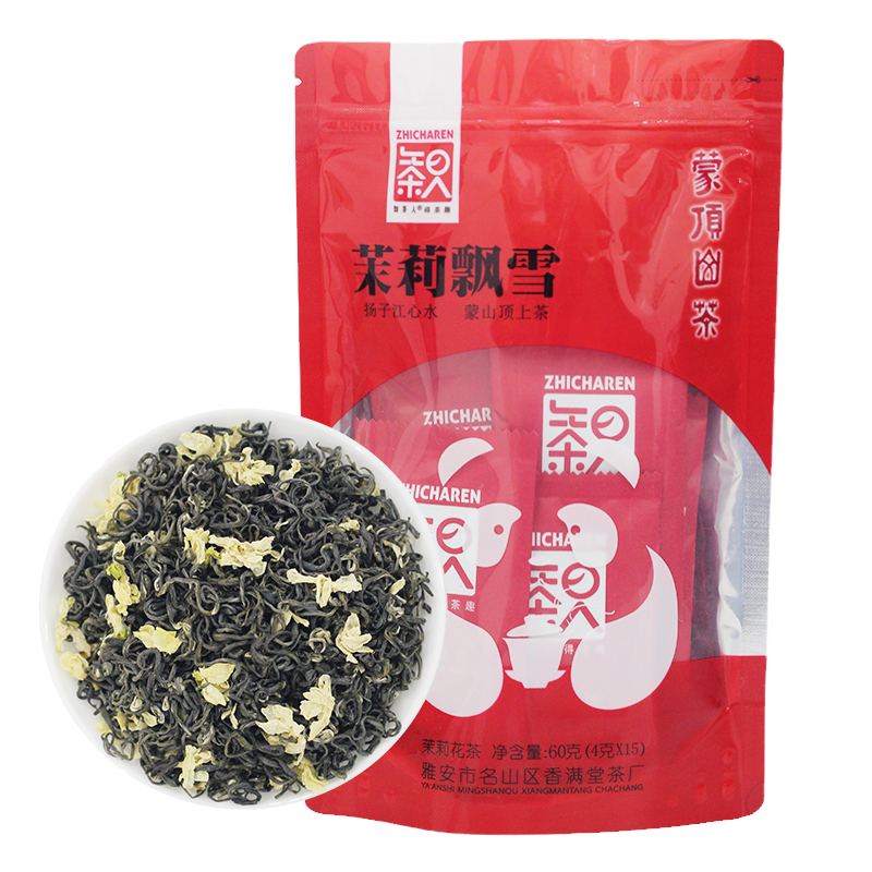 飘雪四川茉莉花茶袋装2026新茶雅安绿茶叶茉莉浓香型飘雪茶叶散装