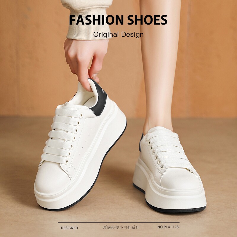 真皮厚底小白鞋女2026年春夏新款时尚百搭轻便运动休闲增高板鞋