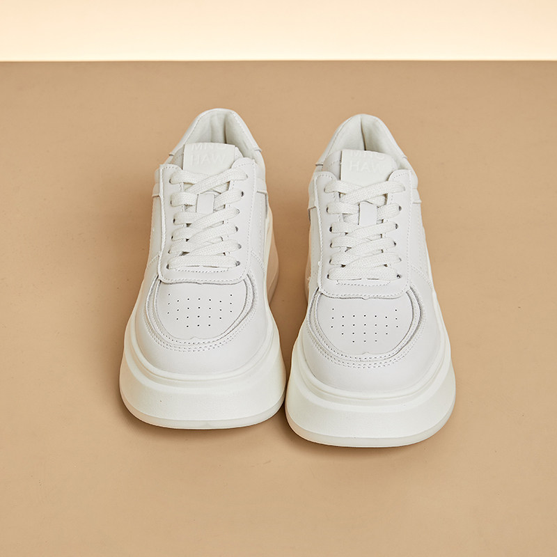 真皮厚底小白鞋女款2026春夏新款百搭松糕增高鞋时尚运动休闲板鞋