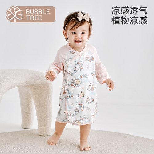 bubble tree婴儿哈衣新生儿衣服宝宝连体衣夏季爬服薄款和尚服