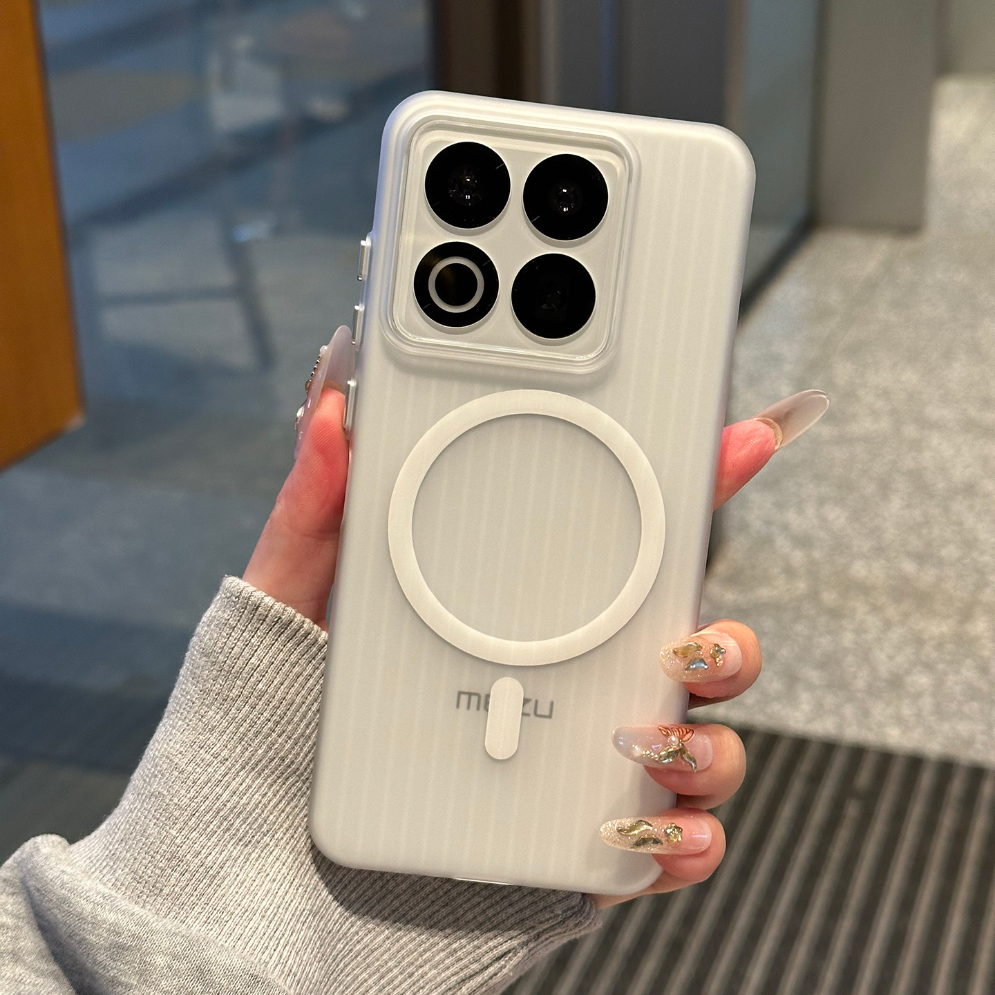 磁吸瓦楞纹适用于魅族22手机壳磨砂肤感meizu21/21pro简约超薄魅族20/20pro防摔保护套行李箱纹硬壳独立按键