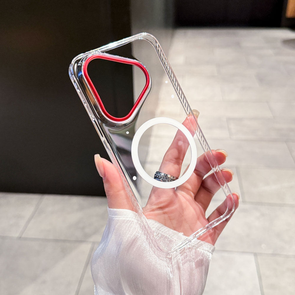 磁吸红圈镜头适用华为pura80pro+手机壳简约透明pura70pro+保护套