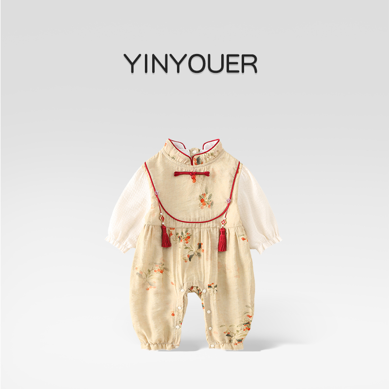 春秋季女婴儿中国风汉服连体衣