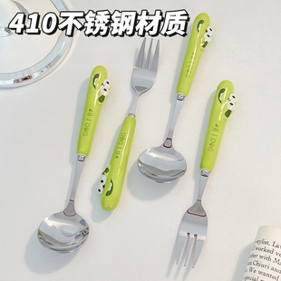勺子叉子家用410不锈钢高颜值ins风便携餐具儿童可爱吃饭调羹汤匙