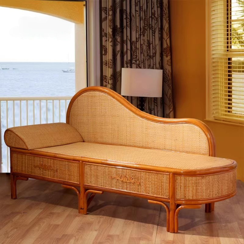 真藤贵妃沙发床两用藤编躺床
