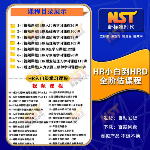 人力资源实操HR从入门到精通HR小白到HRD自学课程hr培训课件视频
