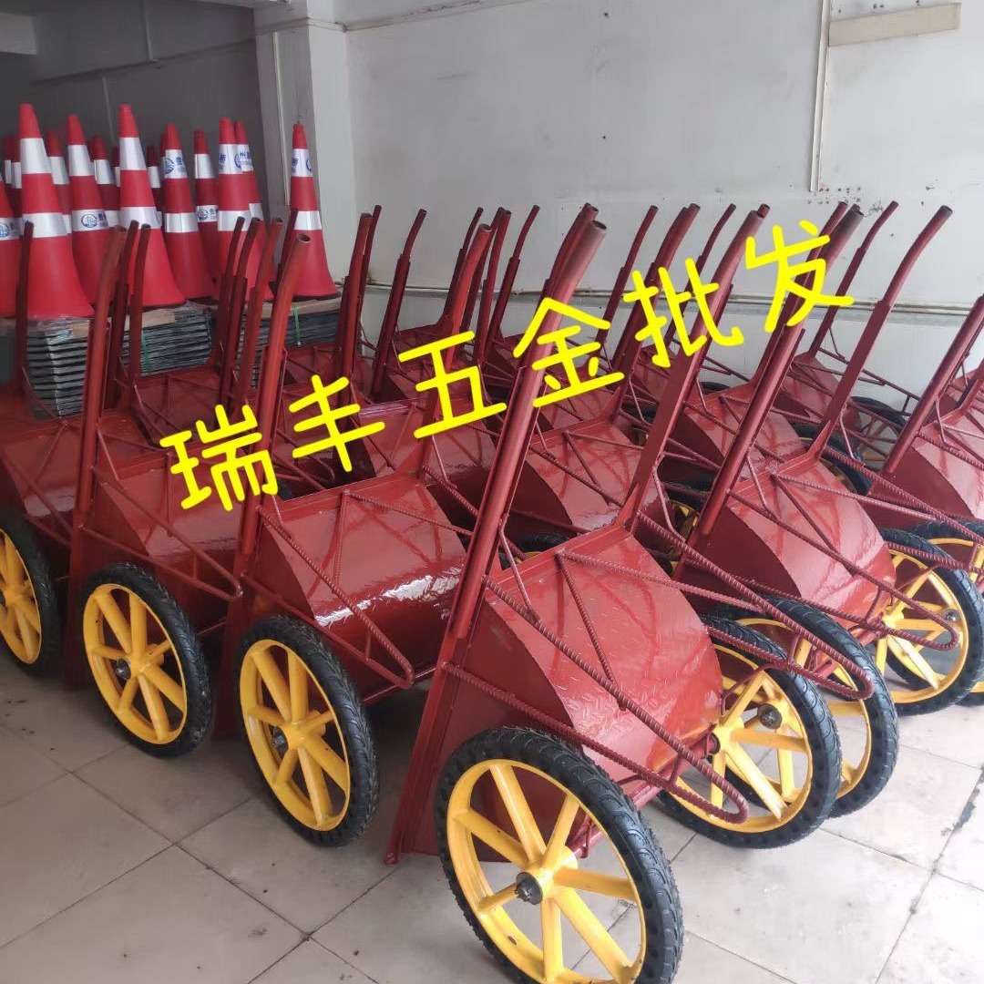 灰斗车加厚角铁花板手推车双轮加固人力斗车建筑搬运车水泥车