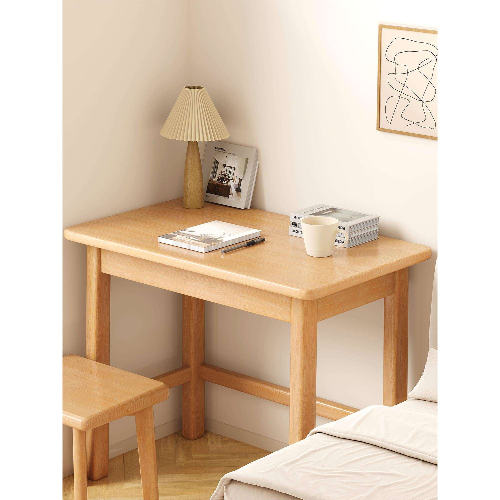 实木书桌学生家用写字学习电脑桌台式卧室办公桌长方形桌子工作台