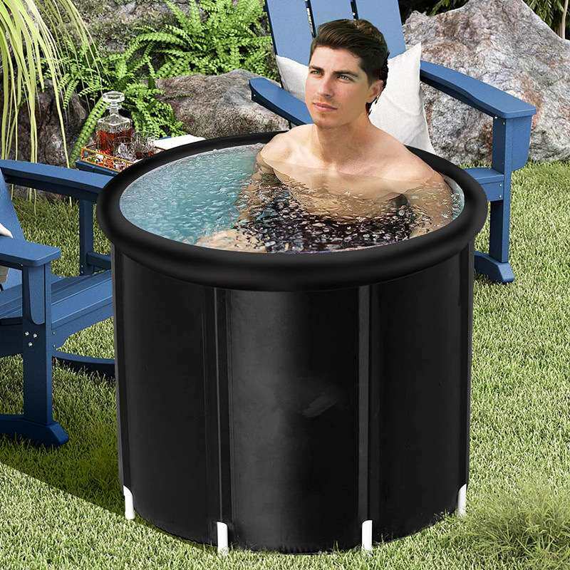 冰浴浴缸大号85x75夹棉6层充气塑胶折叠制冷浴桶 ice tub
