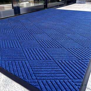 公司蓝色门口地垫入户门防滑地毯大门口脚垫室外门垫迎宾门外定