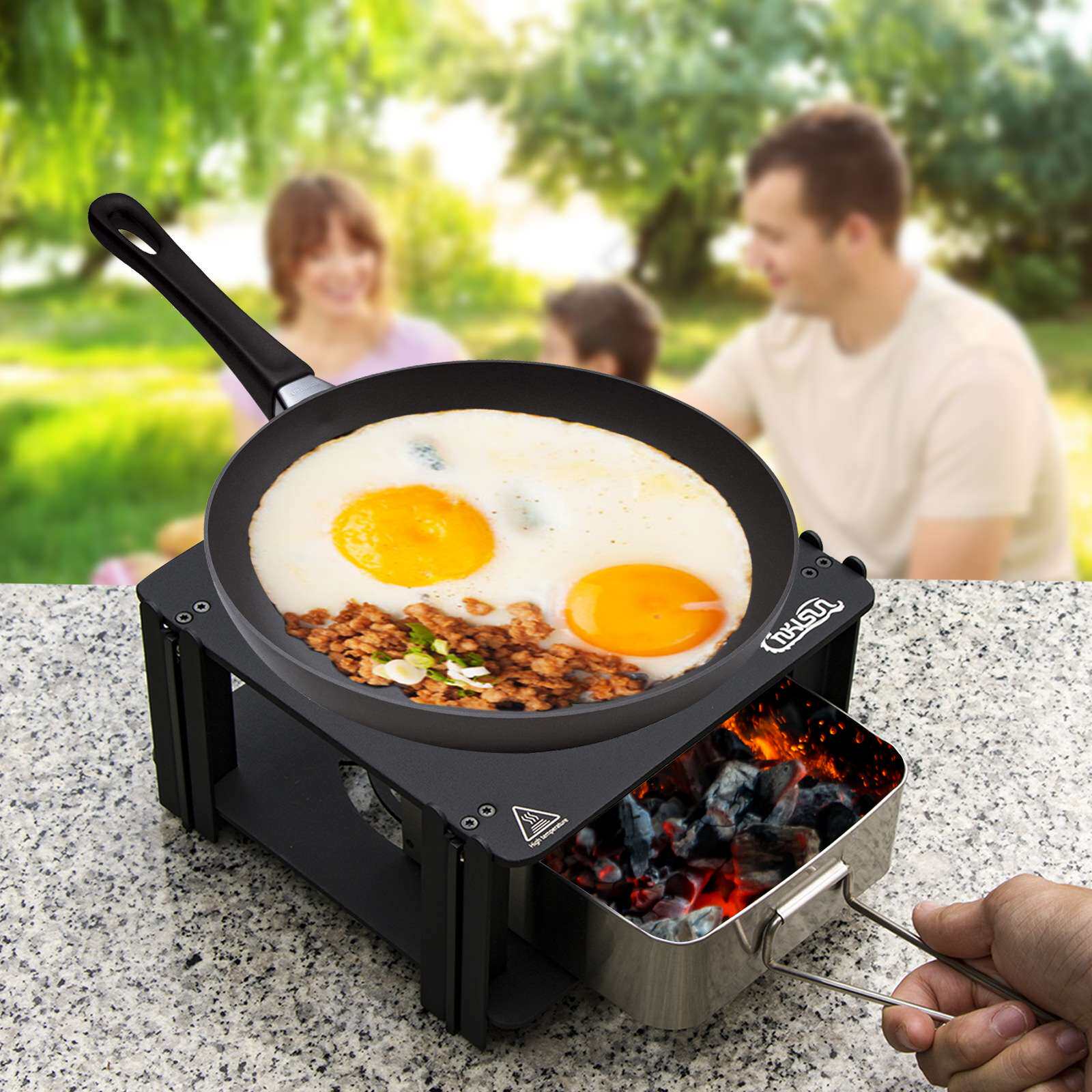 户外不锈钢折叠烧烤架露营BBQ炭烤炉防风炉架抗腐蚀烤架