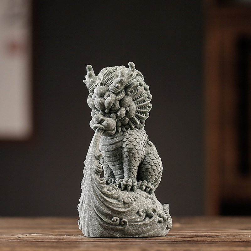 青砂石瑞兽水神兽招财家居桌面装饰品茶桌茶宠摆件鱼缸盆景造景观