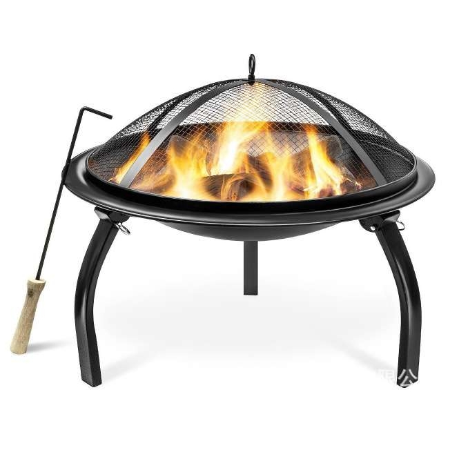 直销BBQ Fire pit 21寸烧烤架户外折叠脚烧烤炉木炭火盆暖炉
