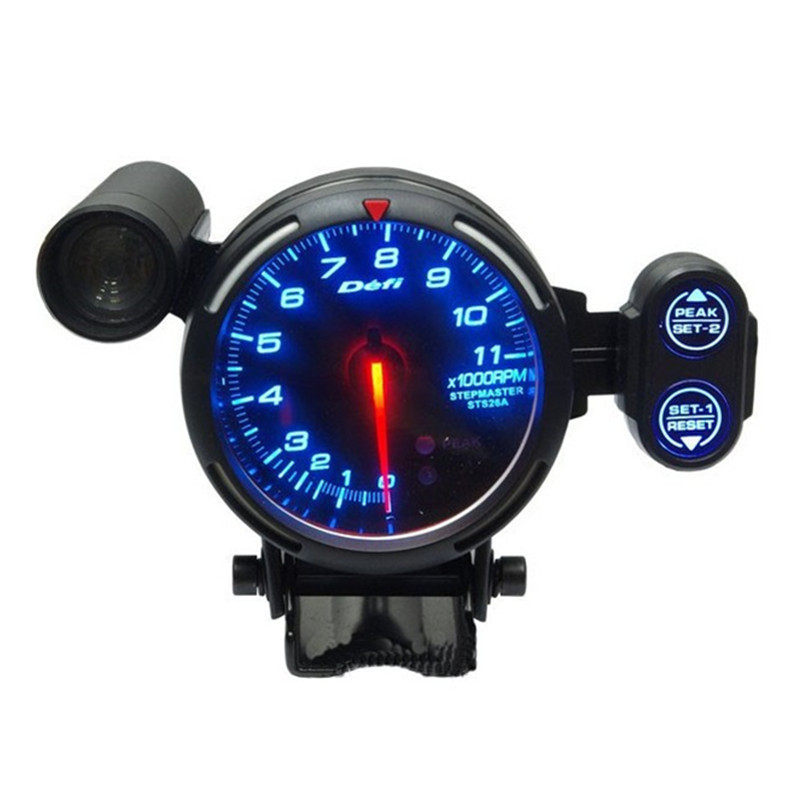 3.75寸仪表BF90mm108彩转速表赛车改装汽车车用仪表超转速灯
