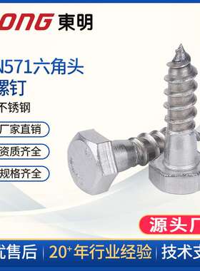 TONG东明DIN571外六角自攻木牙螺丝304不锈钢M6 M8 M10 M12 A2级