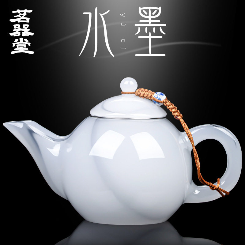 厂家直销水墨玉瓷茶壶泡茶单壶琉璃茶具冲茶壶办公室带过滤泡茶器