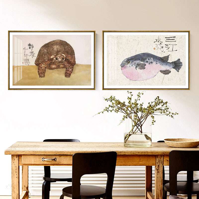 李知弥 新中式抽象静物装饰画创意餐厅日式寿司拉面店挂画客厅画