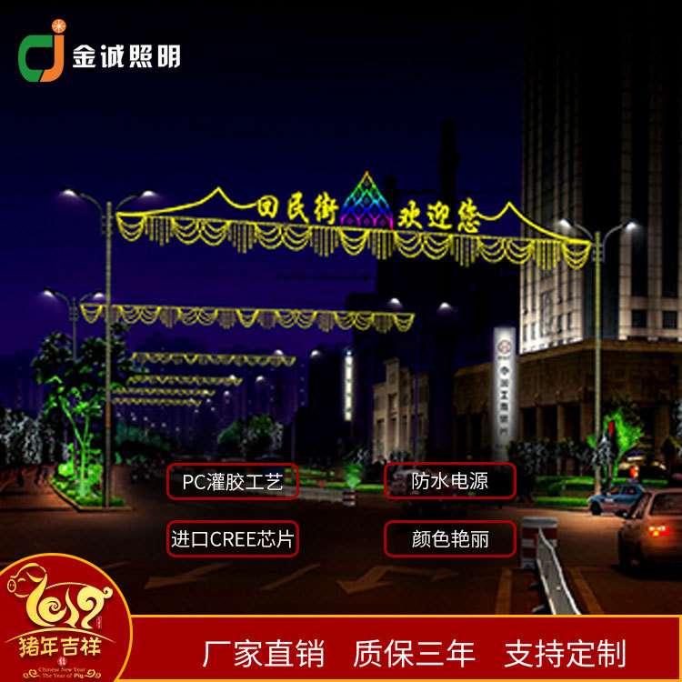 LED灯串灯光节灯光隧道景观公园节日装饰亮化工程彩灯横街灯