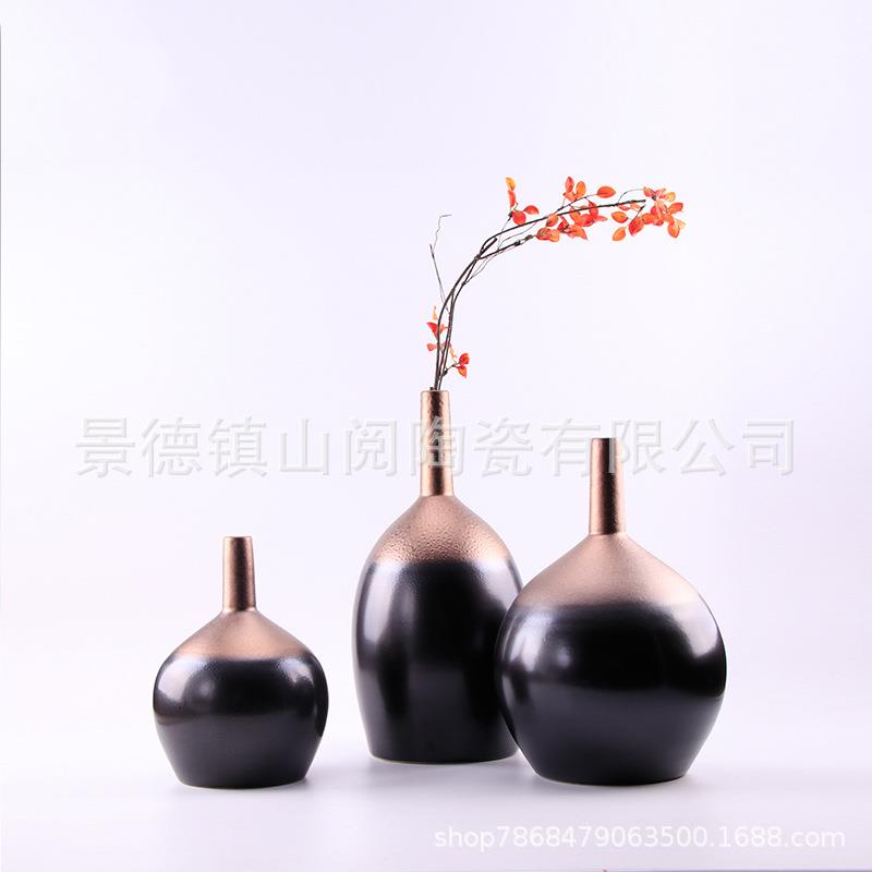 现代简约插花器装饰品欧式陶瓷花瓶梳妆台轻奢花瓶客厅摆美式摆件