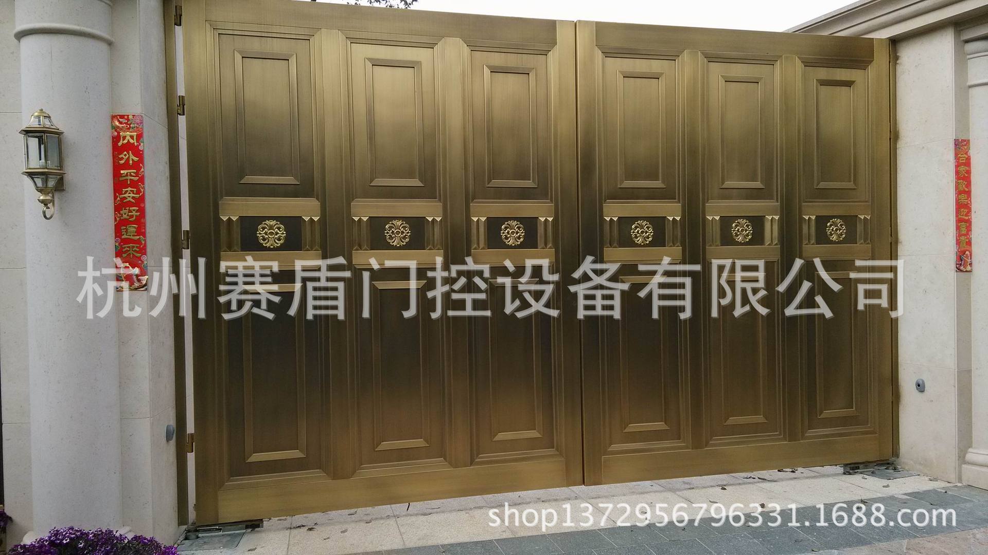 地埋式自动平开豪华铜门