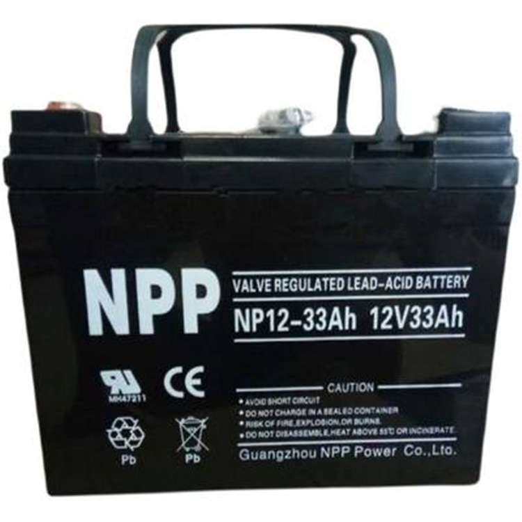 npp耐普蓄电池NP12-33Ah 耐普免维护电瓶12V33AH太阳能路灯蓄电池