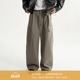 直筒休闲长裤 AWT25AW 「纯棉碳素磨毛」简约宽松伐木工装 男女