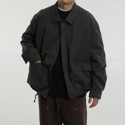 不对称活页设计宽松翻领夹克