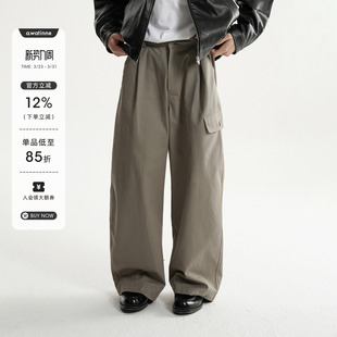男女 直筒休闲长裤 AWT25AW 「纯棉碳素磨毛」简约宽松伐木工装