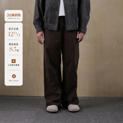 直筒磨毛长裤棉裤宽松