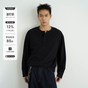 高级感休闲百搭针织TEE男女 T恤 AWT25AW sorona240G亨利领长袖