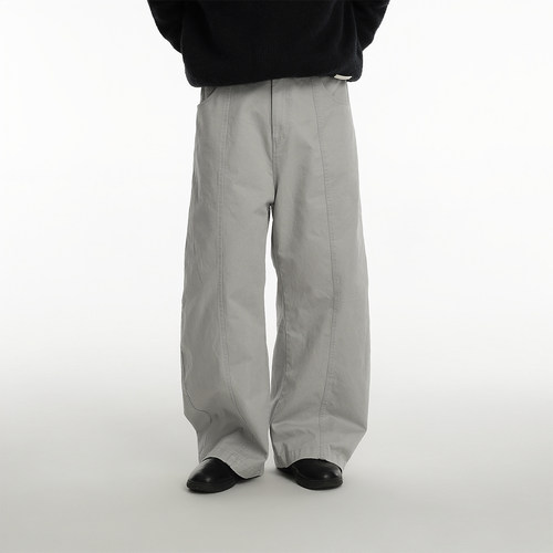 直筒破缝设计高克重休闲长裤