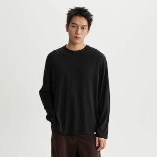 保暖T恤男女 线条分割设计长袖 AWT25AW 轻抓绒混纺材质