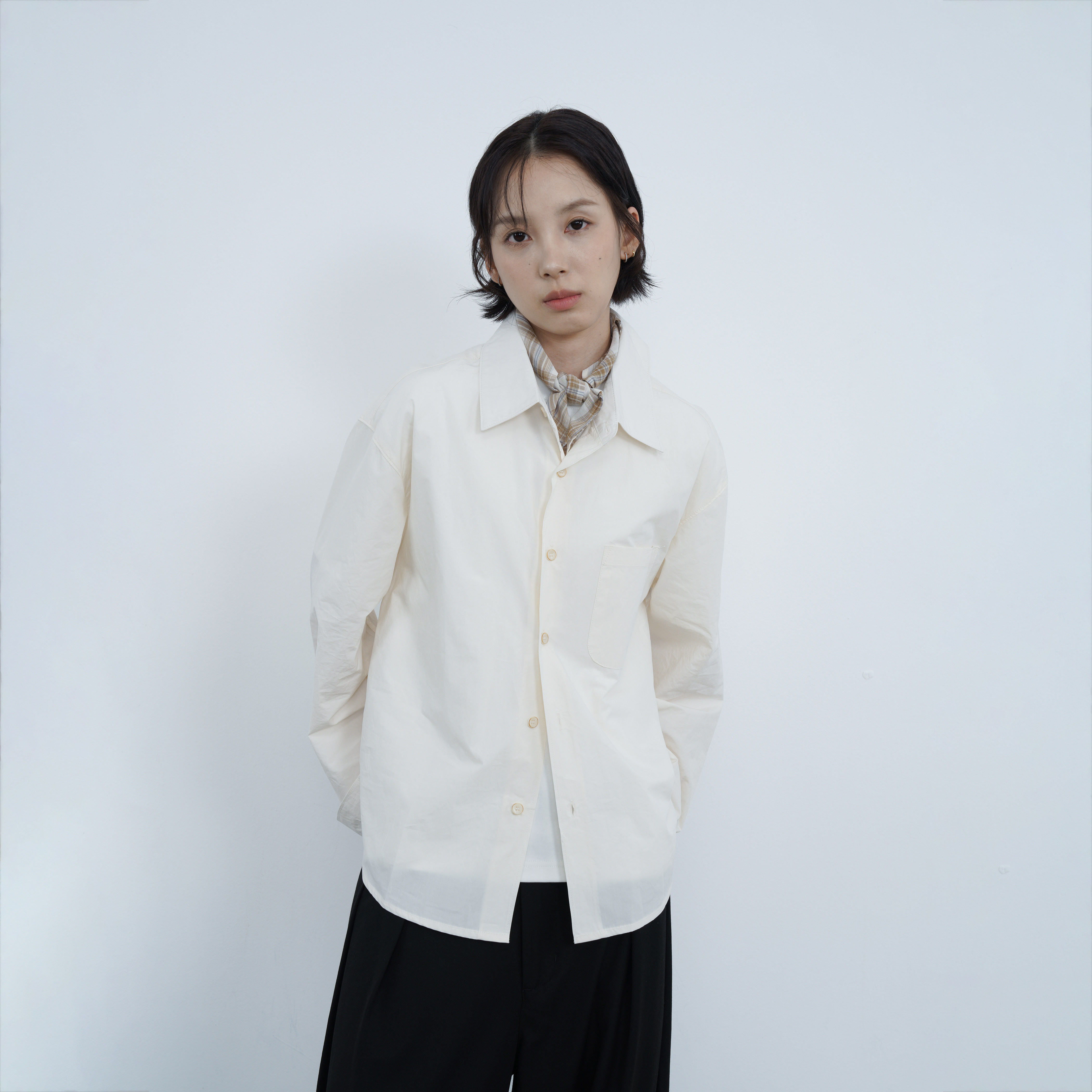 AWT长绒棉纯色法式衬衫图片