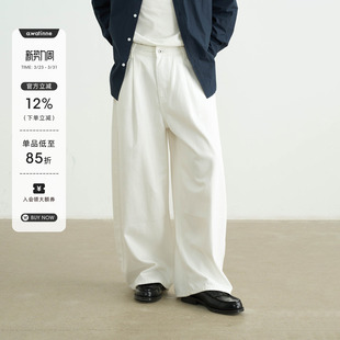 AWT25AW 简约复古原牛休闲宽松阔腿弯刀牛仔裤
