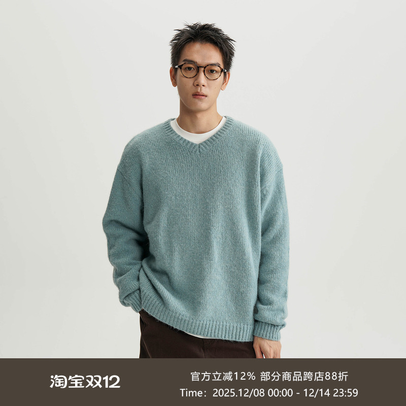 V领设计简约百搭针织毛衣