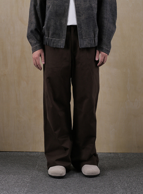 AWT24AW 不规则剪裁设计 简约百搭纯棉磨毛直筒宽松裤男女